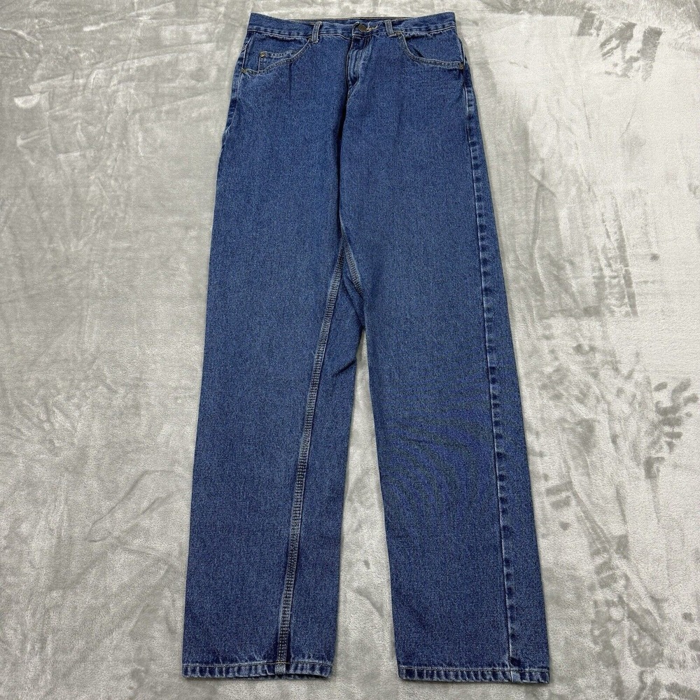 Berne Jeans Mens 30x33 Blue Slightly Tapered Medium‎ Wash Denim Workwear Pockets